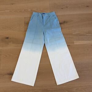 C'est Bon Wide Leg Ombre Pants Size S Blue White